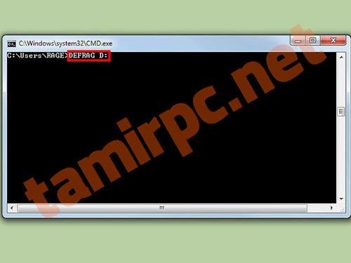 عملیات Defragment با cmd