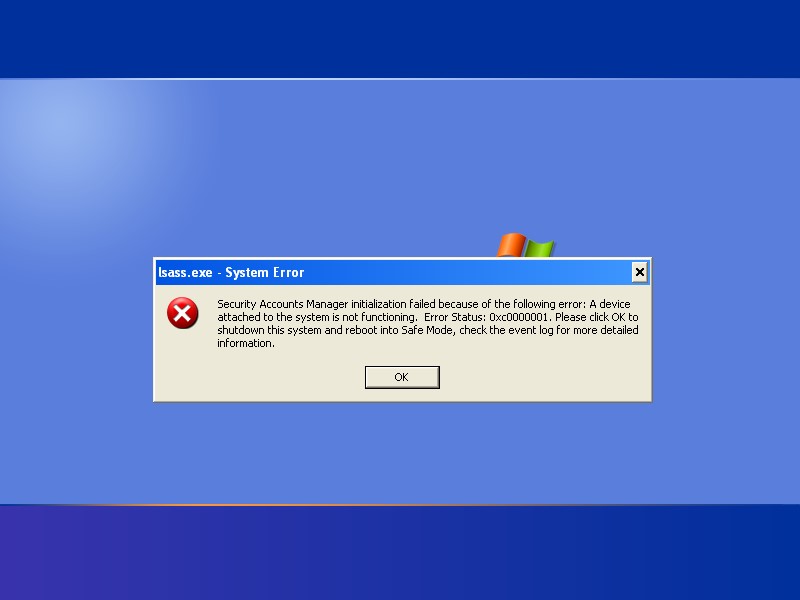 Error 0xc0000001
