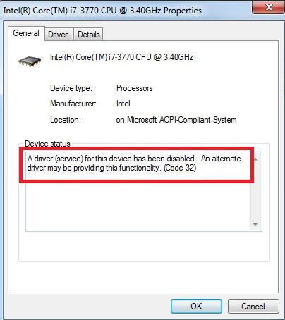 Disabled device