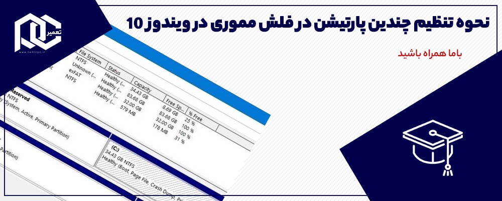 نحوه تنظیم چندین پارتیشن در فلش مموری در ویندوز 10